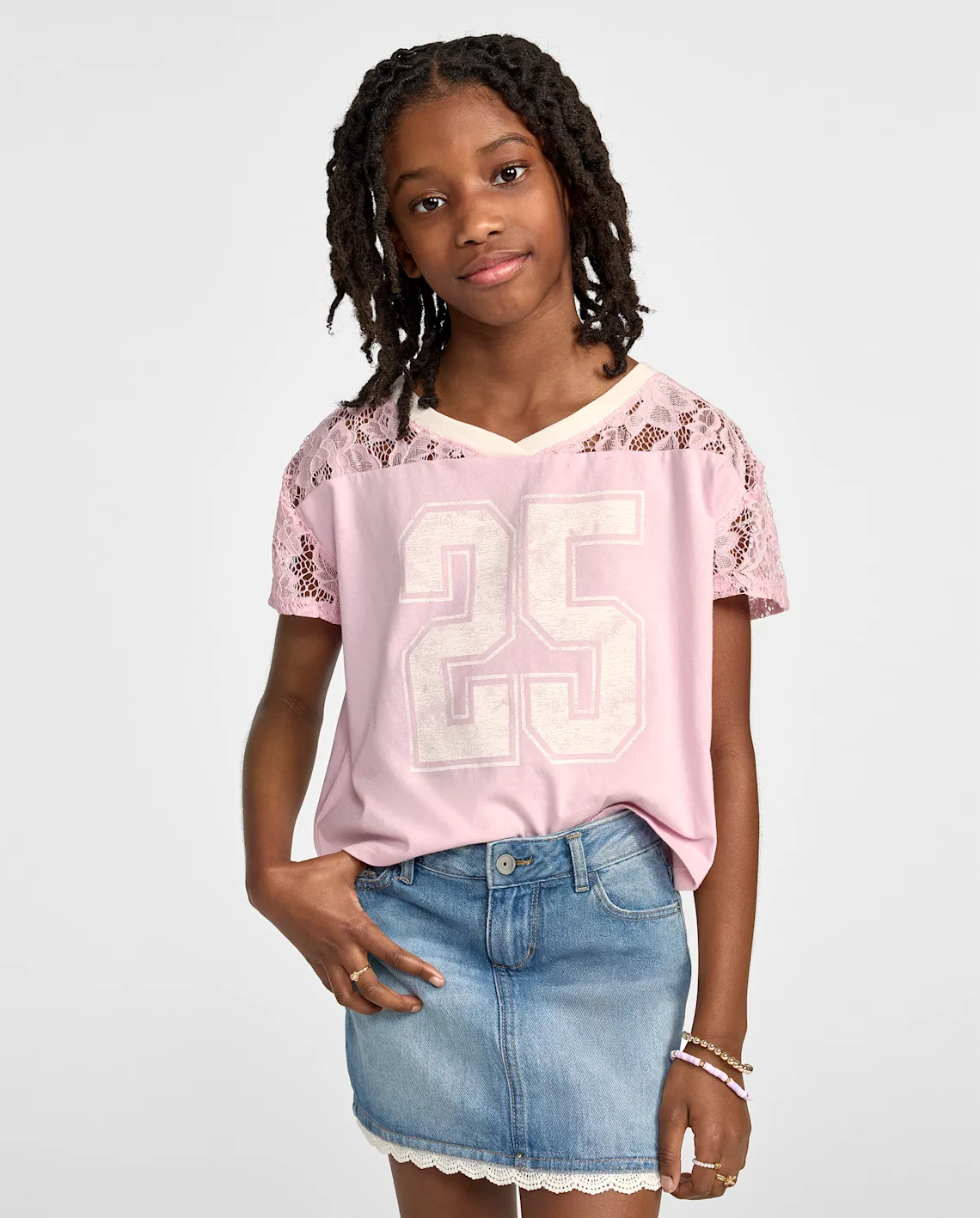 Girls Varsity Lace Football Tee - purple | The Children's Place