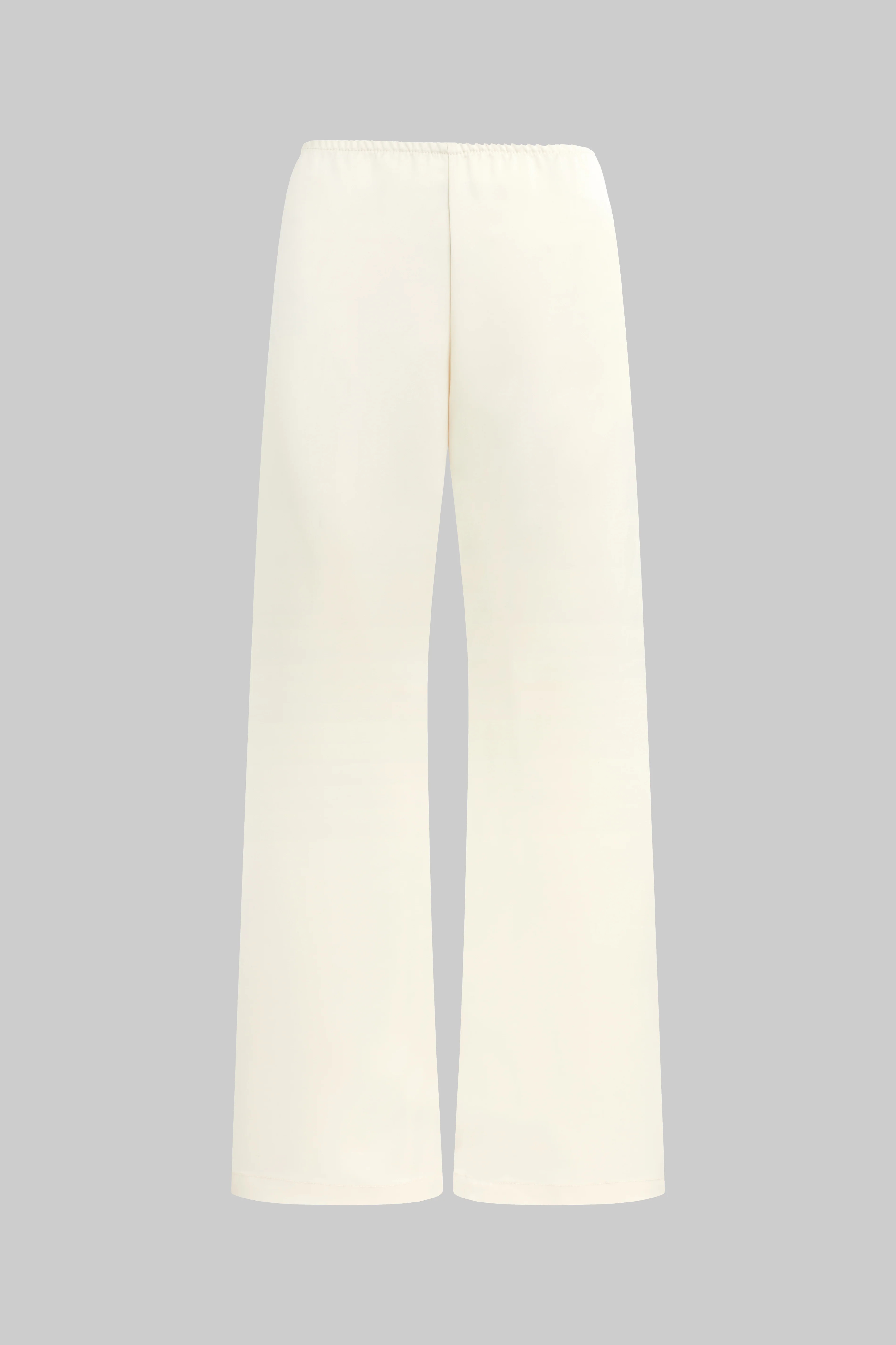 LESET Barb Wide Leg Pant in Creme in Satin | LESET
