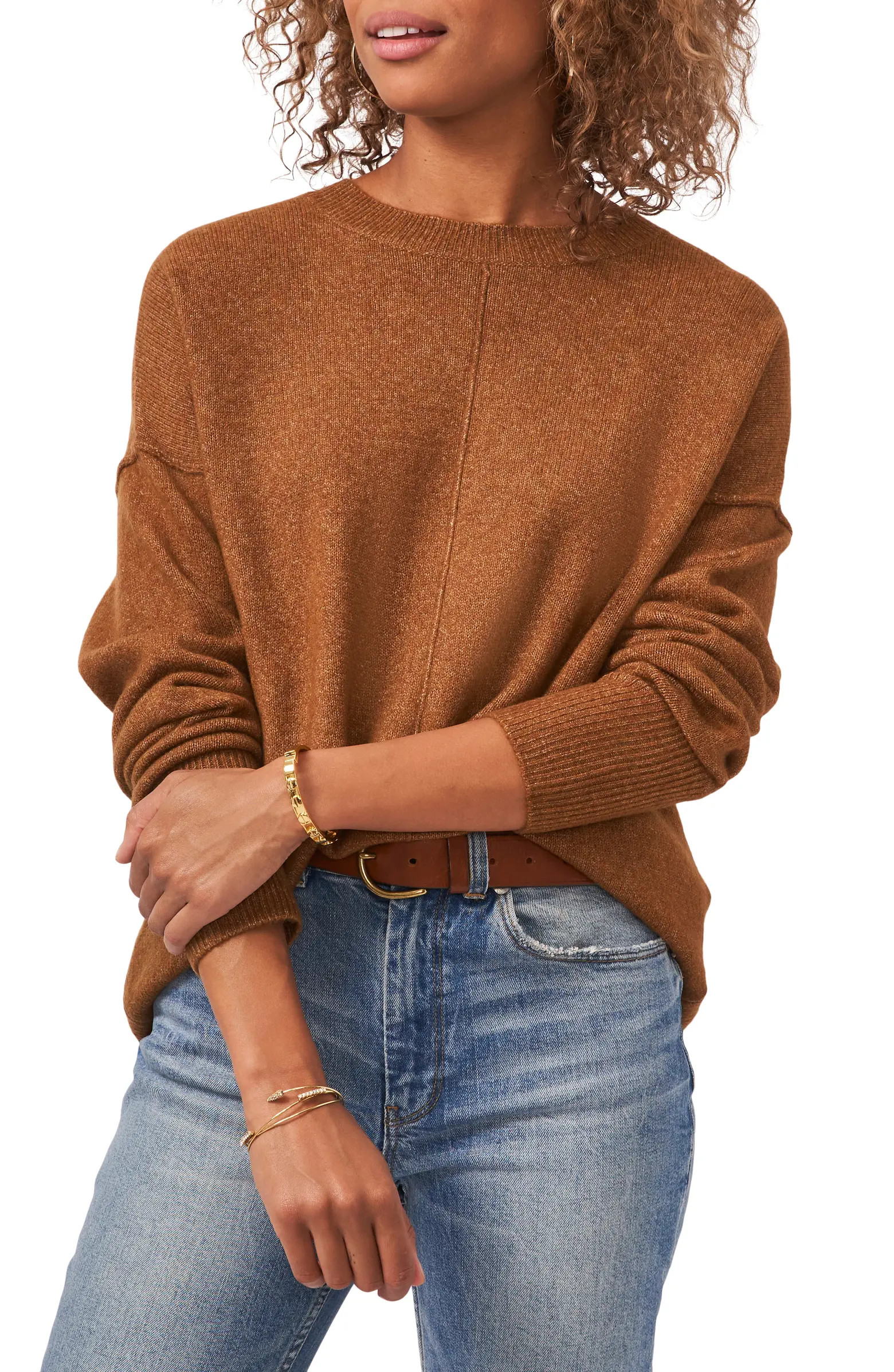 Exposed Seam Crewneck Sweater | Nordstrom