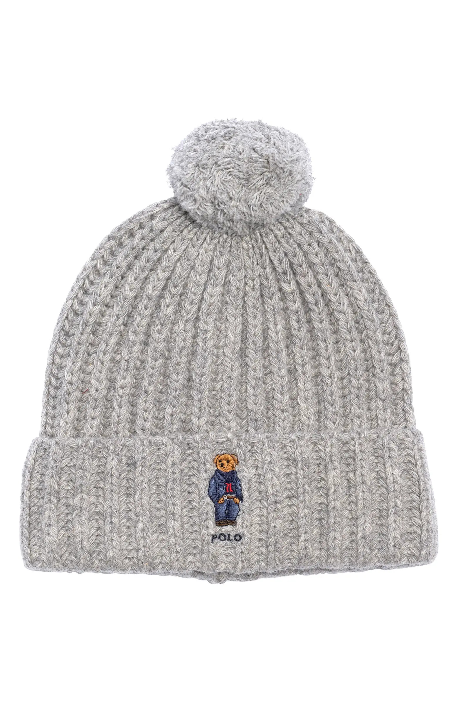 Polo Ralph Lauren Denim Bear Pompom Beanie | Nordstrom | Nordstrom
