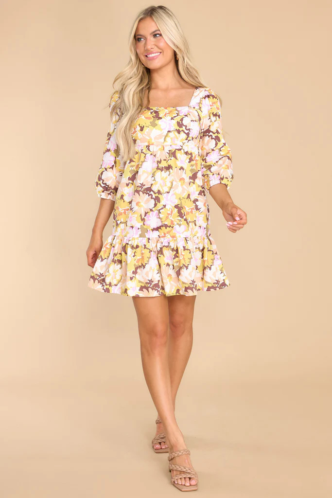 Zoey Brown Floral Mini Dress | Red Dress 