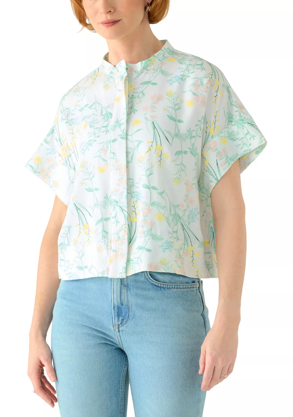 Crown & Ivy™Women's Short Dolman Sleeve Button Down Shirt | Belk