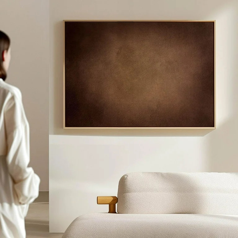 Dark Brown Wabi Sabi Wall Art, Rust Framed Art Print, Modern Minimalist Art, Large Living Room De... | Walmart (US)
