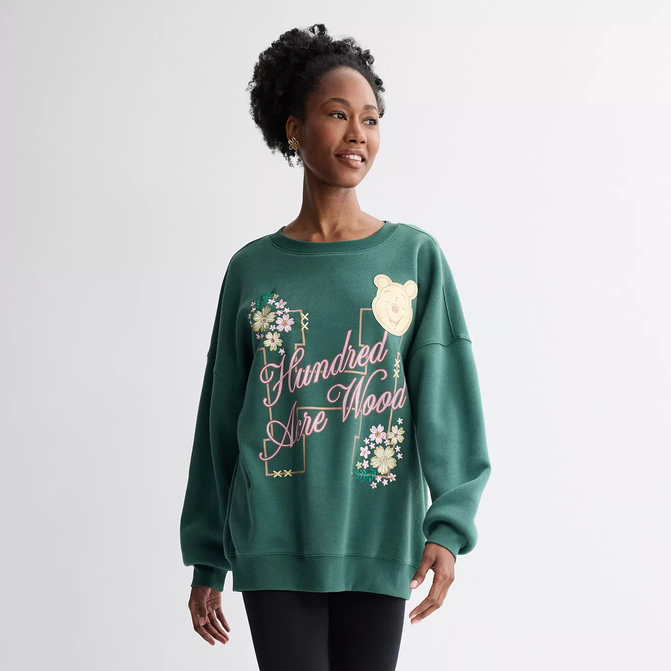 Juniors' Disney's Winnie The Pooh Hundred Oversized Graphic Pullover | Kohl's