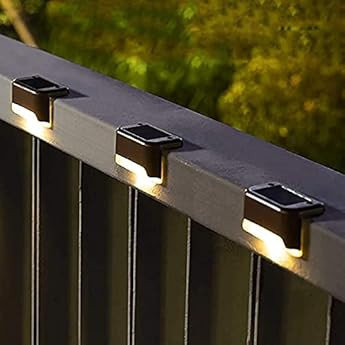 Solar Deck Lights-GIGALUMI 12 Pcs Solar Solar Step Lights Bronze Solar Fence Lights Waterproof for O | Amazon (UK)