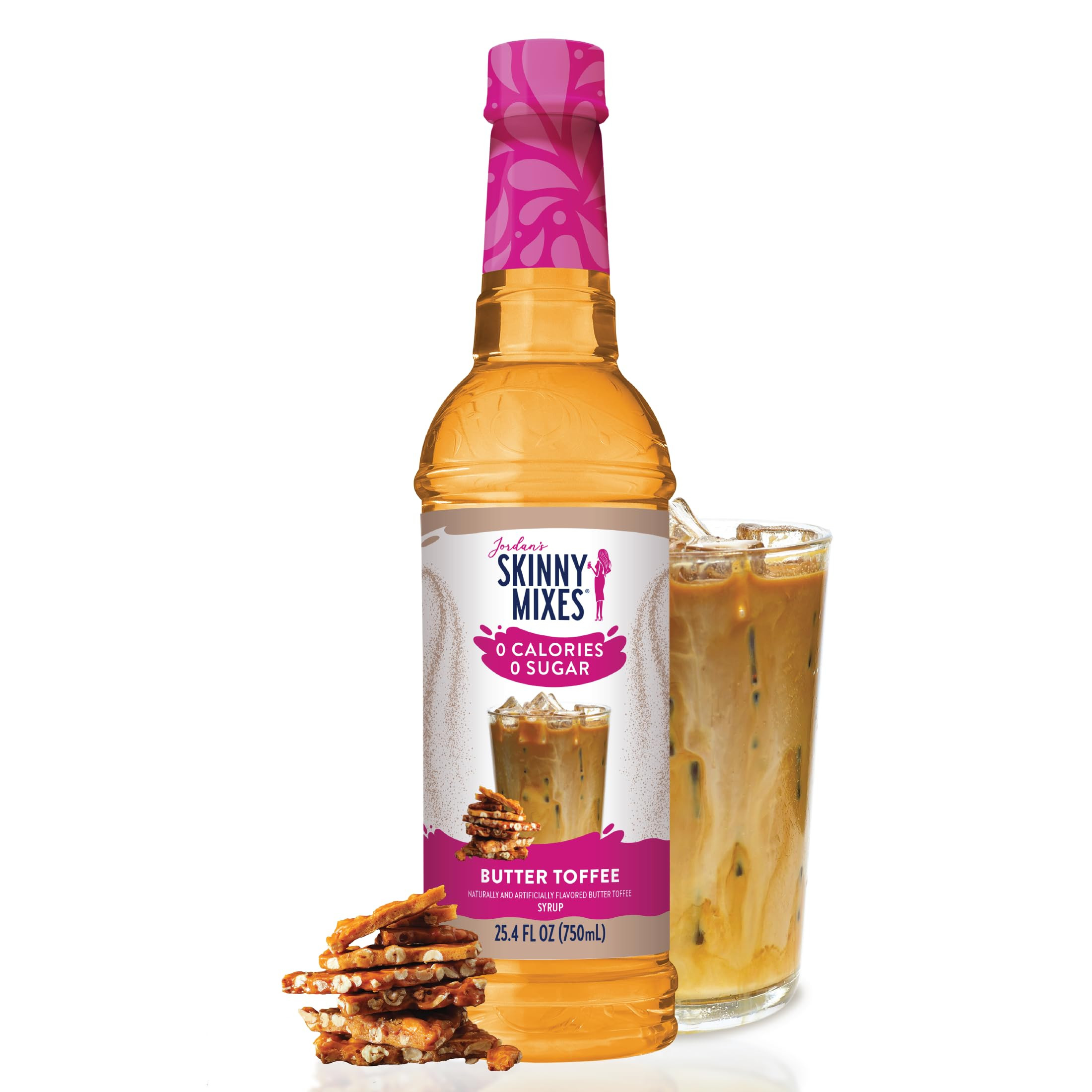 Jordan's Skinny Mixes Sugar Free Coffee Syrup, Butter Toffee Coffee Flavoring Syrup, Zero Calorie... | Amazon (US)