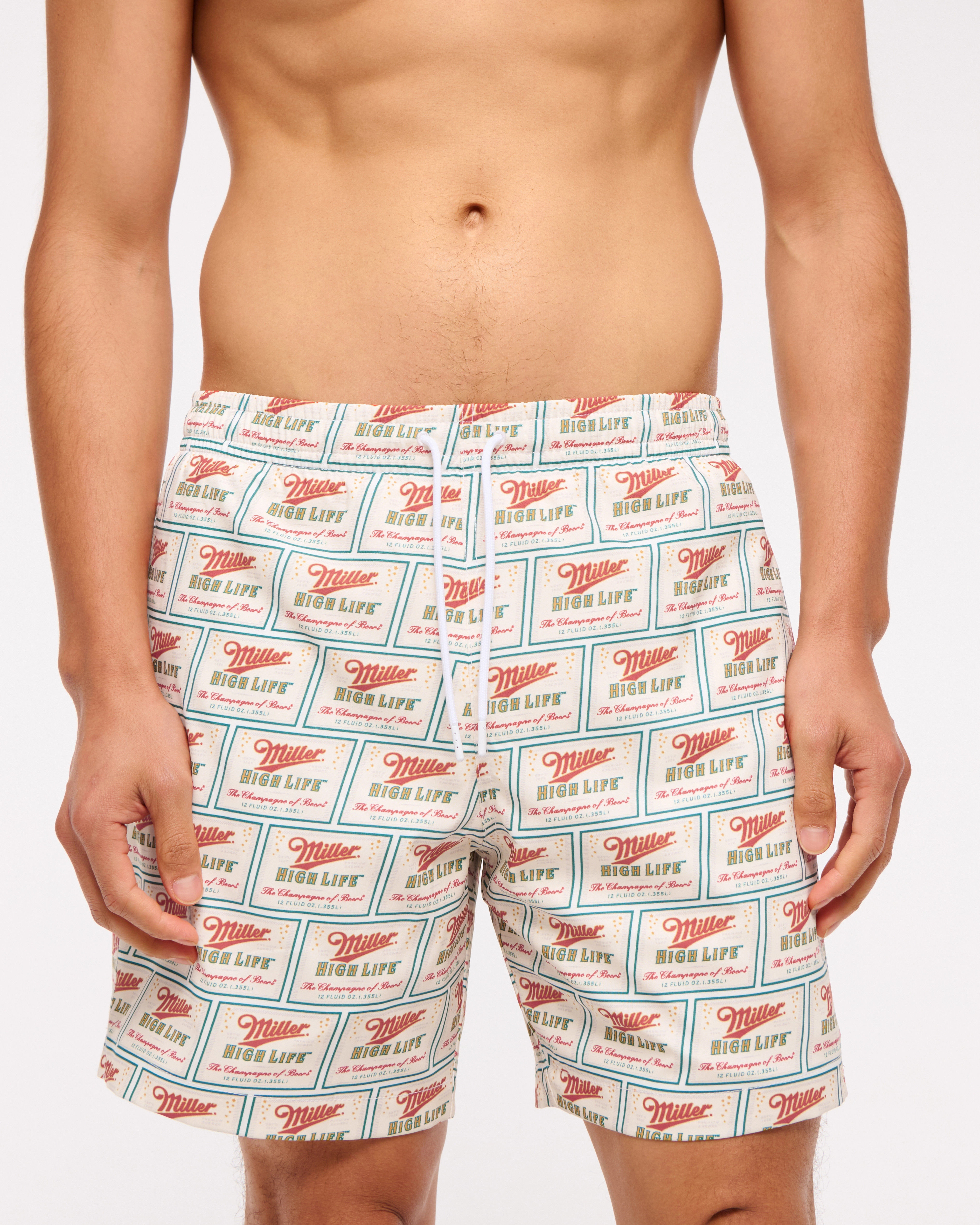 Miller High Life Graphic Pull-On Swim Trunk | Abercrombie & Fitch (US)