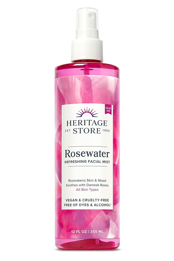 HERITAGE STORE Rosewater, Refreshing Facial Mist for Glowing Skin, With Damask Rose Oil, All Skin... | Amazon (US)