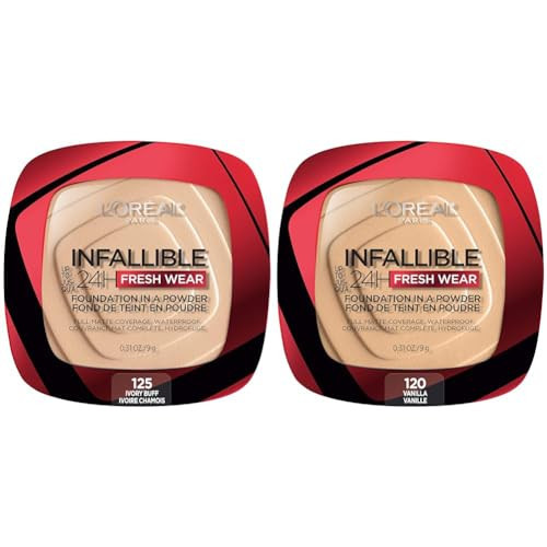 L'Oreal Paris Infallible Fresh Wear Foundation Powder Ivory Buff 0.31 oz. & Vanilla 0.31 oz. Bundle | Amazon (US)