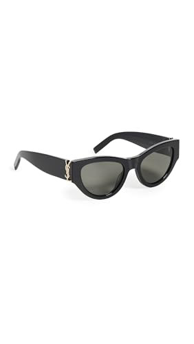 Saint Laurent Women's Monogram Cat Eye Sunglasses, Black/Black/Grey, 1 Count (Pack of 1) | Amazon (US)