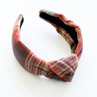 Fall Plaid Headband, Women's Knotted Knot Headband, Comfy Pumpkin Plaid Headband | Etsy (US)