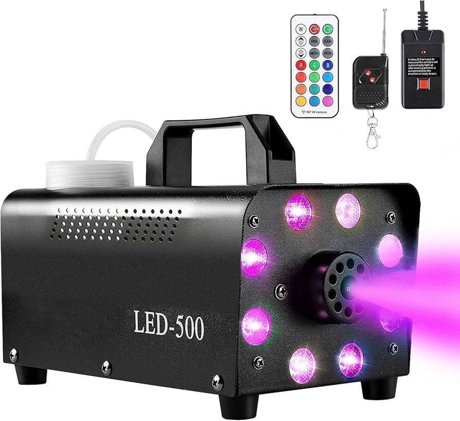 Fog Machine with 8 LED Lights,Smoke Machine with 13 Colorful LED Lights Effect,500W and 2000CFM F... | Amazon (US)