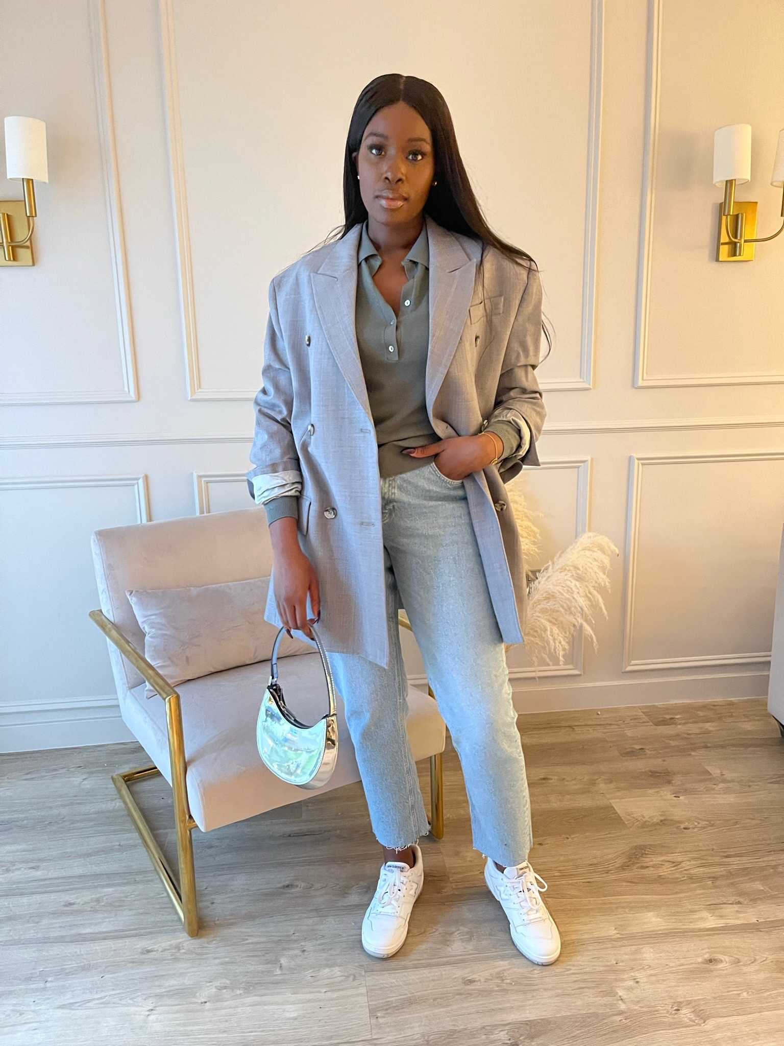 Spring Style, spring outfit, inspiration, Oversized blazer,Topshop jeans, New Balance sneakers, Cashmere polo, Metallic bag

#LTKSeasonal #LTKeurope #LTKstyletip