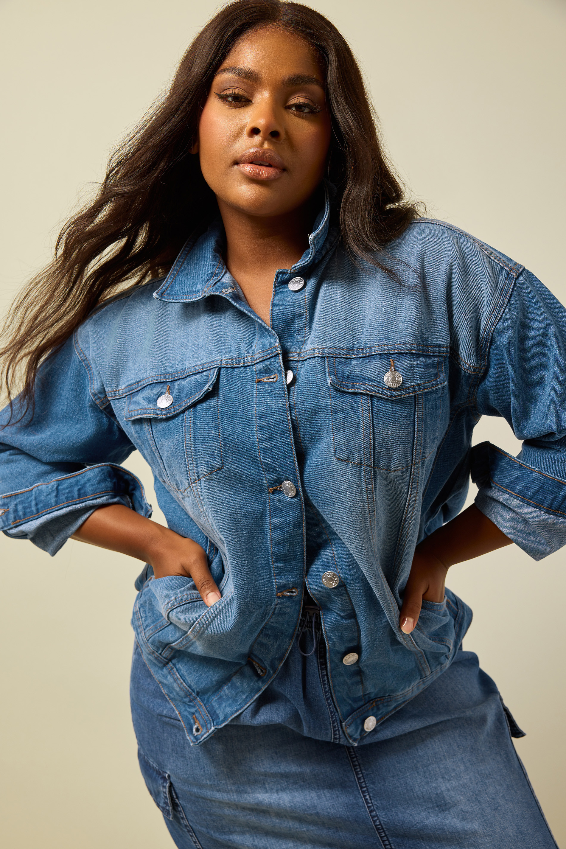 YOURS Plus Size Blue Washed Oversized Denim Jacket | Yours Clothing UK