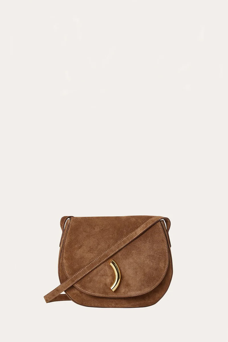 Maccheroni Saddle Bag Chestnut Suede - 30% off | LITTLE LIFFNER