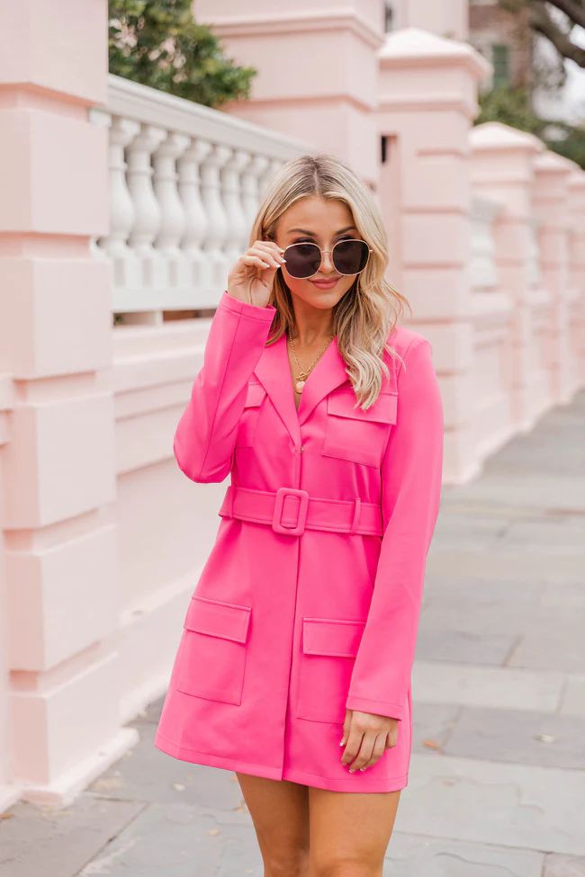 Prepared For This Pink Belted Blazer Dress FINAL SALE | Pink Lily