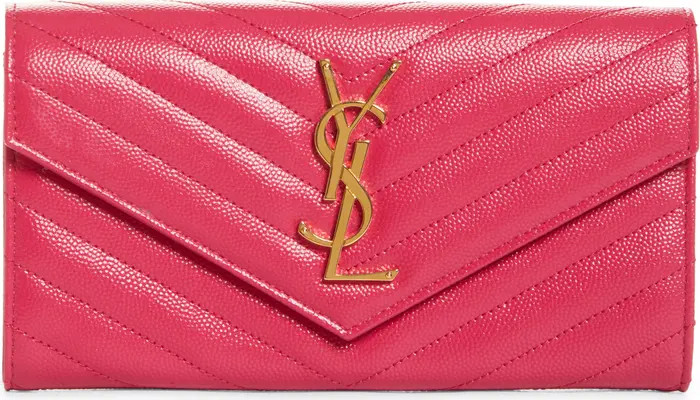 Monogramme Logo Leather Flap Wallet | Nordstrom