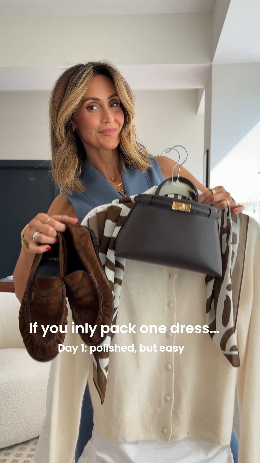 Day 1 - If you only pack one dress…polished but easy outfit 🤍✨ Comment WHITE and I’ll send you the links to shop! 

Starting with my favorite in-between outfit 
when I want to look put together, but still feel effortless. Suede loafers, a silk scarf, cashmere cardi and a mini bag. Chic and polished little white dress outfit 

#LTKOver40 #LTKootd #LTKgrwm