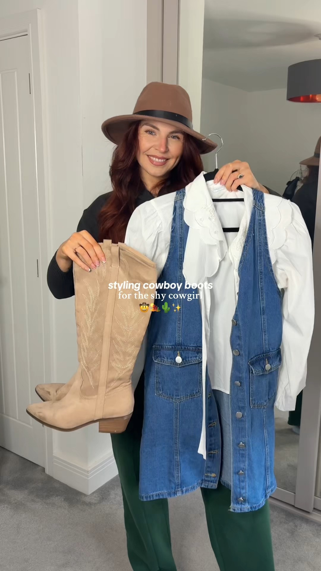 styling cowboy boots for the shy cowgirl; collar and denim edition 🫶🏼🤭✨ 

boho western styling, cowboy boots outfit, country concert outfit, country fashion, western chic, western style 

#LTKdatenight #LTKuk #LTKsummer