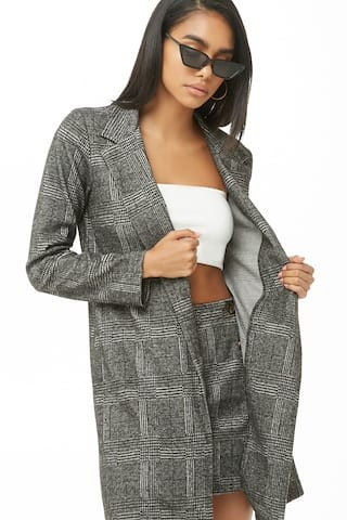 Plaid Longline Jacket | Forever 21 (US)