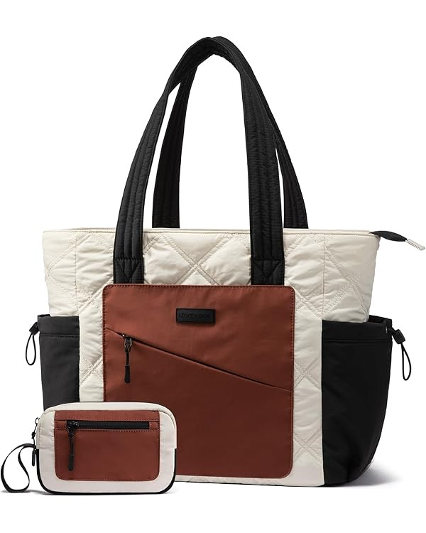 LOVEVOOK Tote Bag for Women, Puffer Bag and Work Bags with Zipper for Travel, Daily, School, Quil... | Amazon (US)