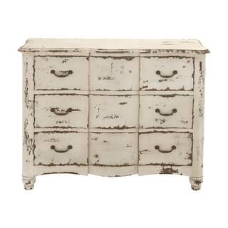 LITTON LANE 42 in. x 35 in. Large Vintage Distressed Beige Wood Chest of Drawers-18174 - The Home... | The Home Depot