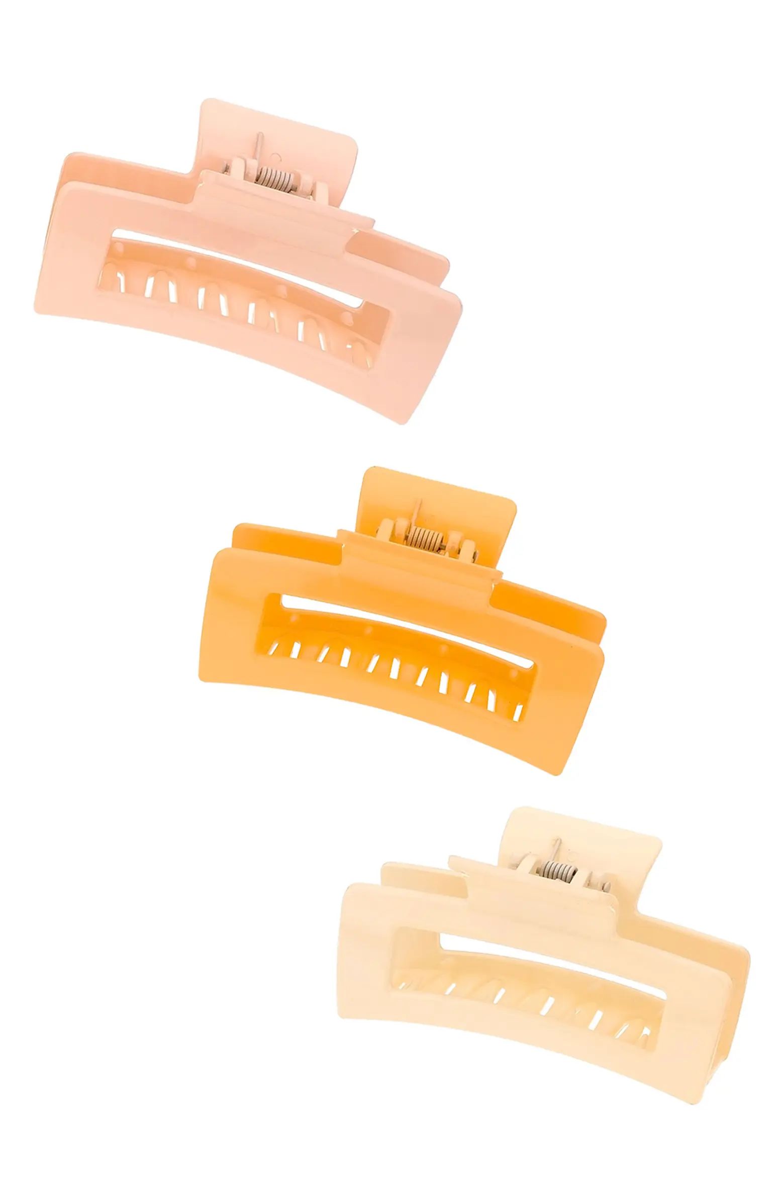 Spring 3-Pack Assorted Rectangle Claw Clips | Nordstrom