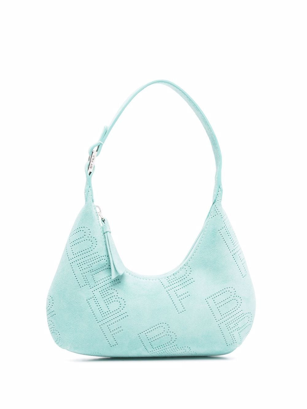 BY FAR Amber perforated logo shoulder bag - Blue | Farfetch Global