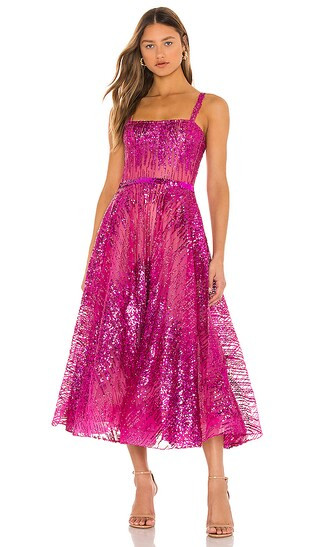 Mademoiselle Midi Dress in Fuchsia | Revolve Clothing (Global)