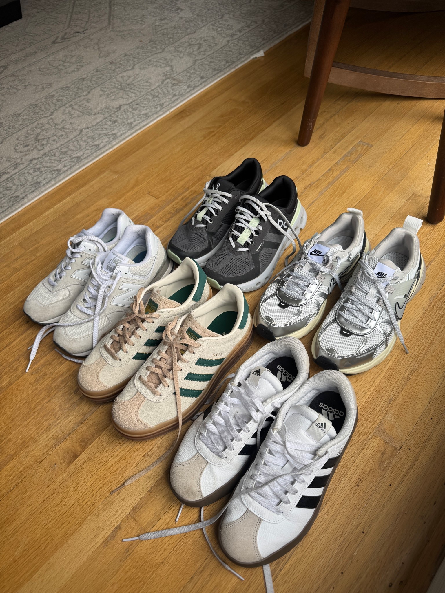 My most worn and favorite tennis shoes! 

Nike: sized up 1 size 
Oncloud: normal size 8 
New Balance: normal size 8 
Adidas gazelle: sized down half size 
Adidas low court: size down half size 

#LTKFindsUnder50 #LTKFindsUnder100 #LTKShoeCrush