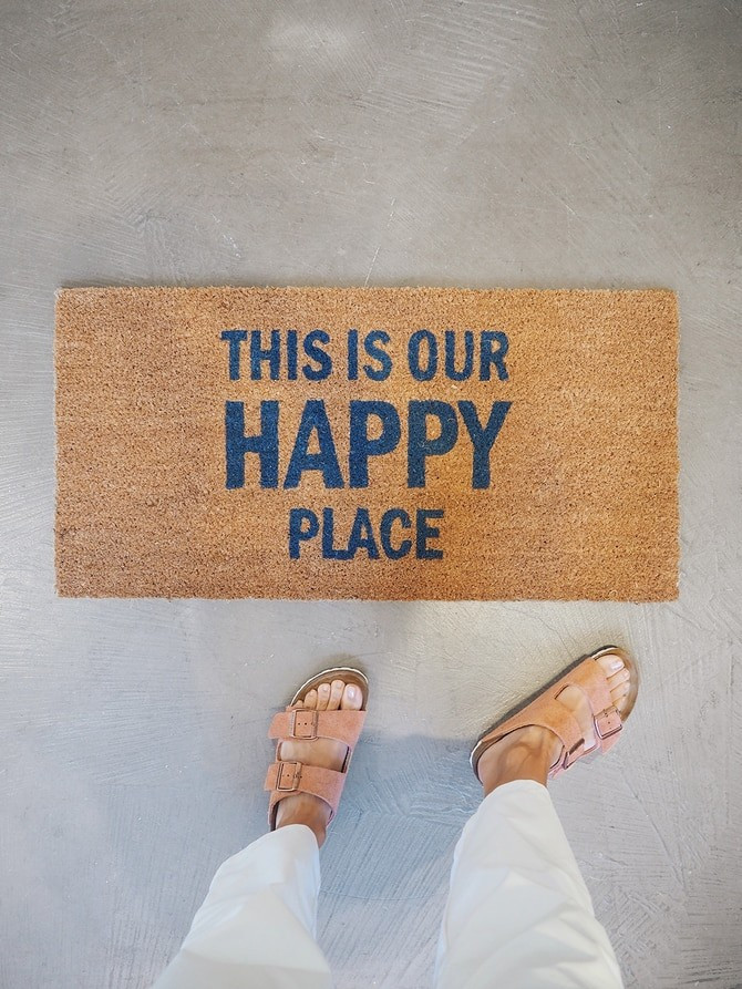 Happy Place Coir Doormat | The Cross Decor & Design