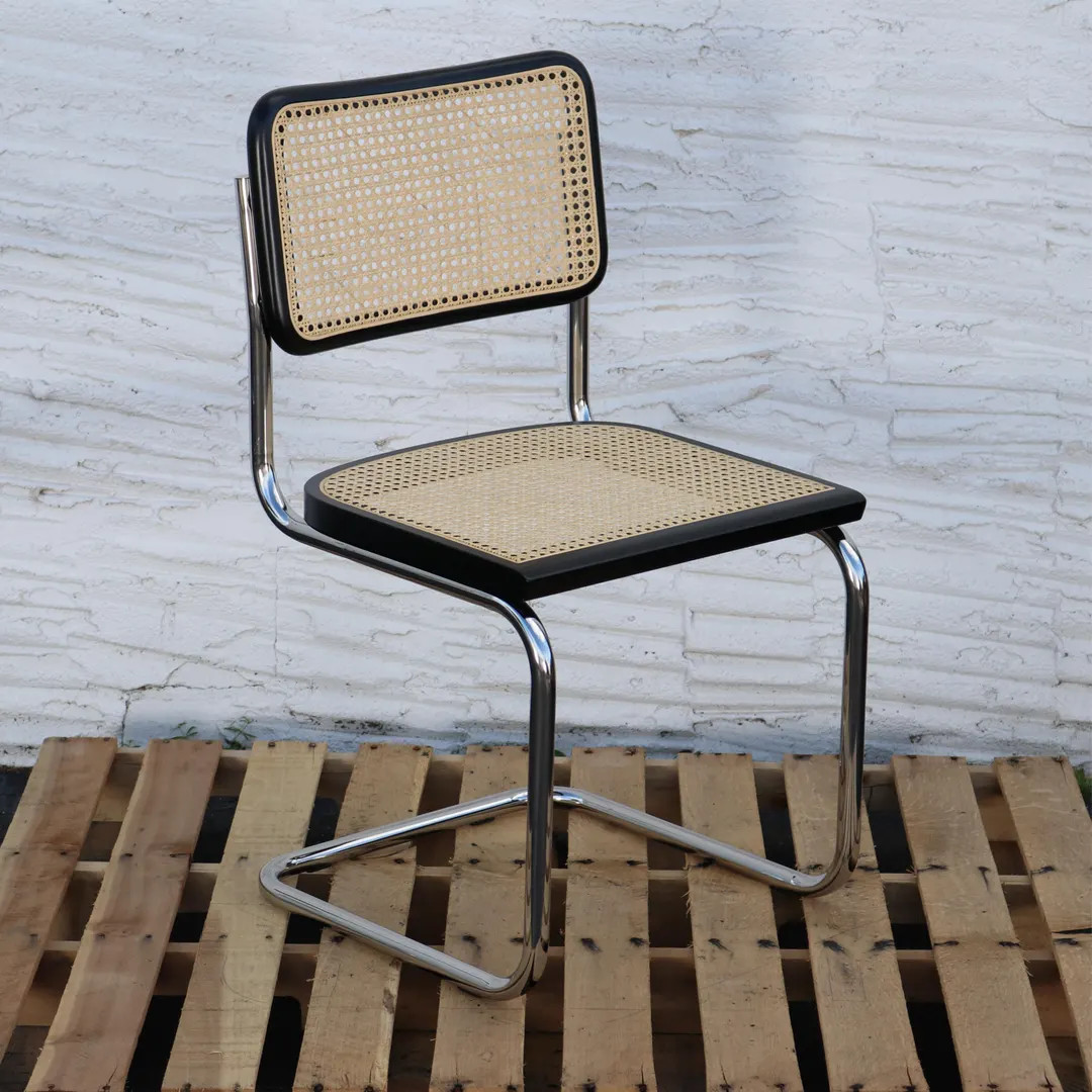 Cesca-Style Dining Chair, Chrome Frame with Cane Seat and Back, Curated Modern Bauhaus Furniture ... | Etsy (US)