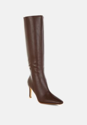 London Rag Skara Faux Leather Calf Boots Women - Brown | Macy's