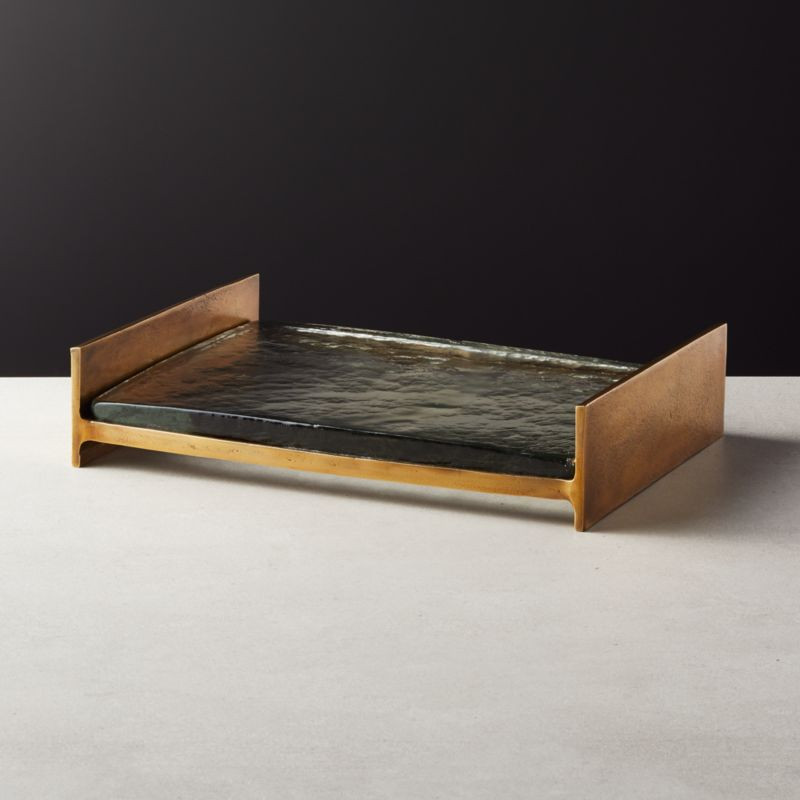 Vik Cast Glass Tray | CB2 | CB2