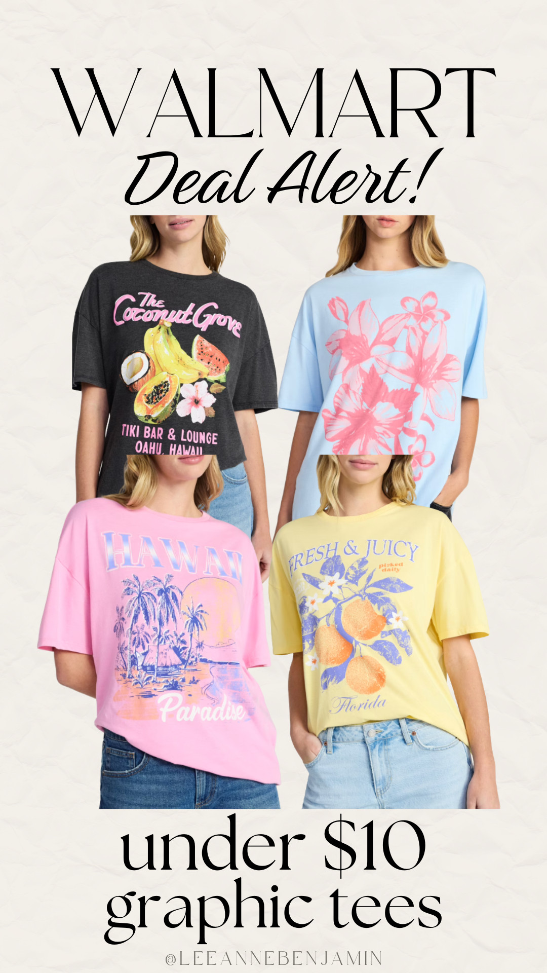 under $10 graphic tees from Walmart! So cute for spring and summer! 

 #LTKootd #LTKMidsize #LTKTall