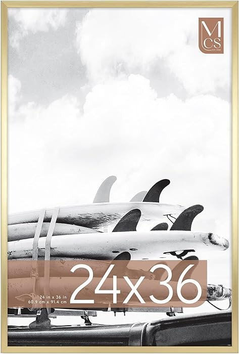 MCS Foundation 24x36 Poster Frame Traditional Brass, Vertical & Horizontal Wall Hanging Large Pic... | Amazon (US)