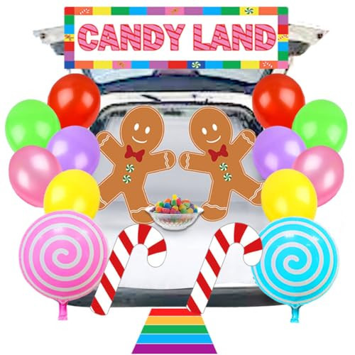Candy Land Trunk or Treat Car Suv Decorations Kit Halloween Trunk or Treat Decoration for Candyland Party Supplies | Amazon (US)