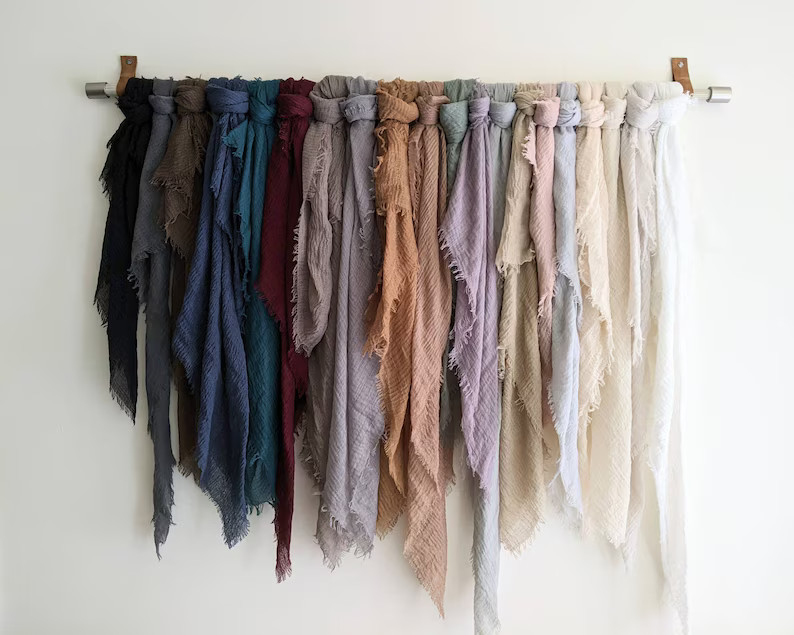 Gauze-pick 3, Crinkle/gauze Lightweight Scarves Your Choice of Scarf Hue square Sizes: 24, 30, 35... | Etsy (US)