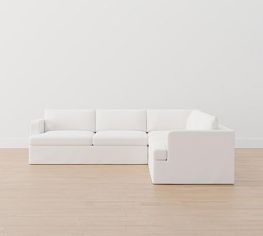 Serene Slipcovered 3-Piece L-Sectional | Pottery Barn (US)