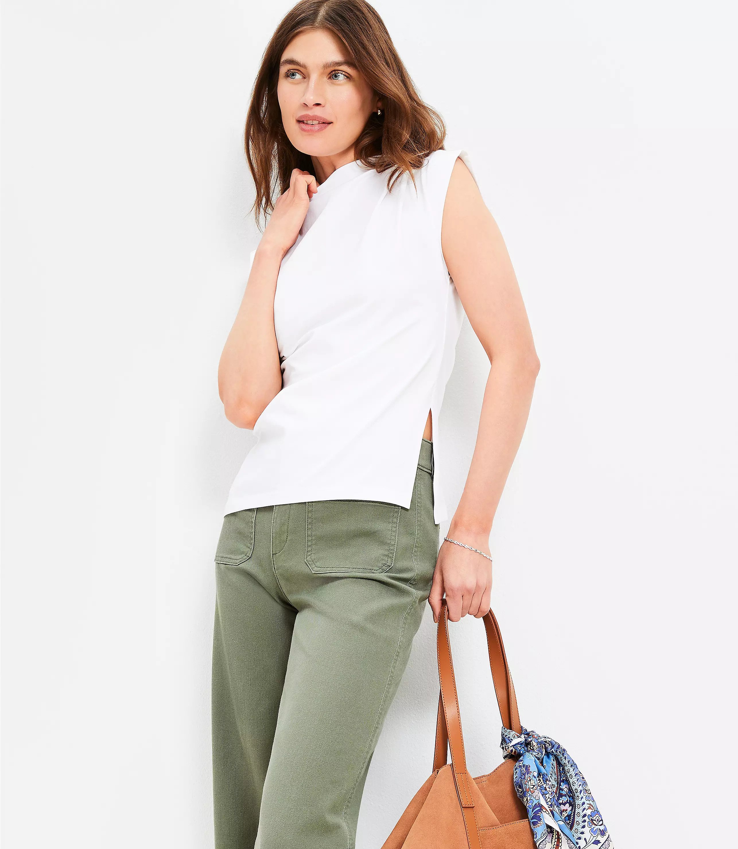 Pleated Side Slit Top | LOFT