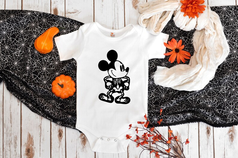 Mickey Mouse Skeleton Halloween Romper, Mickeymouse Bodysuit, Halloween Costume, Disney Baby, Bab... | Etsy (US)