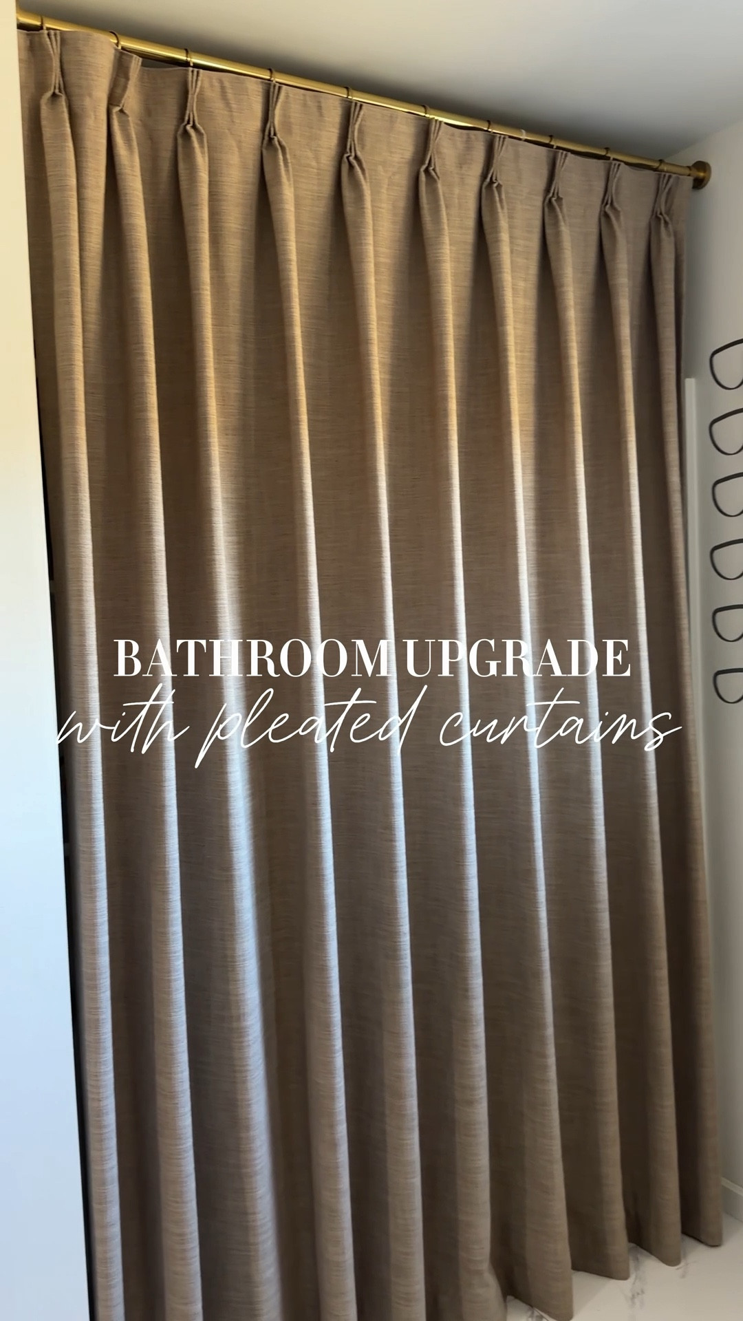 Upgrading my builder grade shower with custom curtains 

Details:
Liz linen
Triple pleat
Taupe grey 
Memory training 

#LTKHome