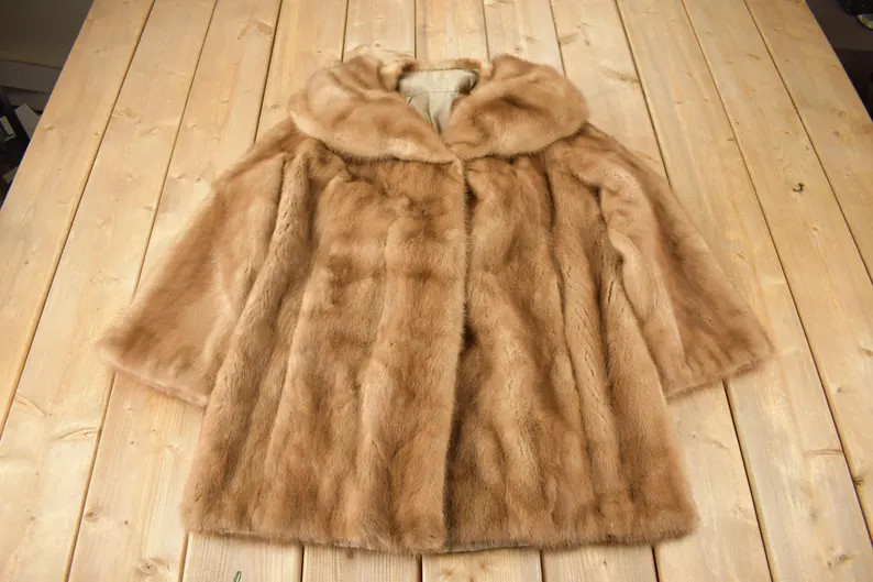 Vintage 1970s Brown Mink Fur Coat / Vintage Mink Jacket / Authentic Fur / True Vintage - Etsy | Etsy (US)
