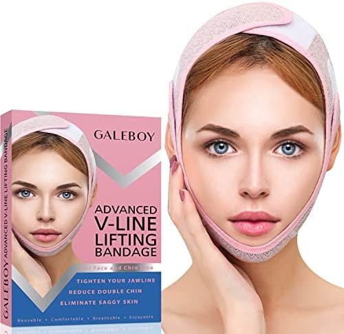 Galeboy Double Chin Reducer Chin Strap Advanced V-Line Facial Slimming Strap for Men & Women Cont... | Amazon (US)