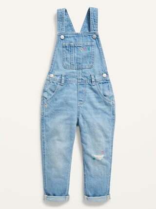Unisex Slouchy Embroidered Graphic Jean Overalls for Toddler | Old Navy (US)