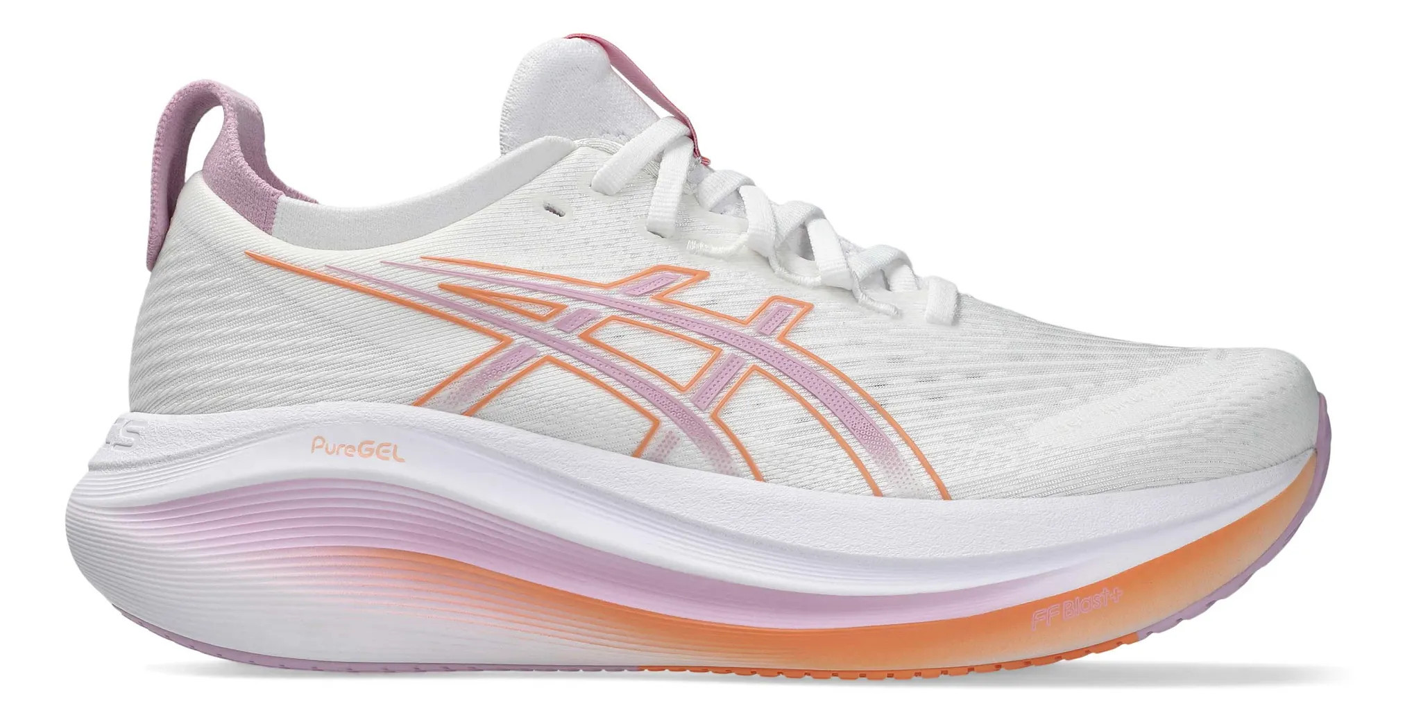 Women's ASICS GEL-Nimbus 27 - White / Light Ube, Size: 9.5, Medium | Footwear - Road Runner Sports | Road Runner Sports