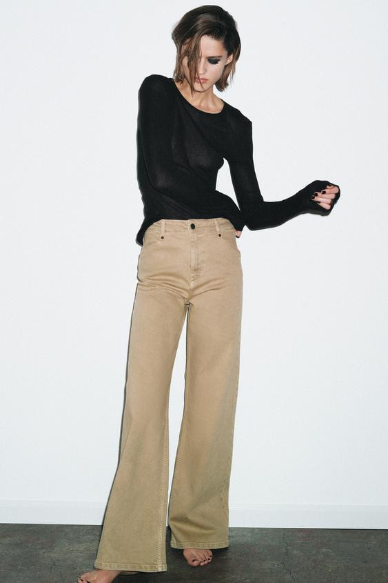 ZW COLLECTION HIGH-WAIST WIDE LEG JEANS | Zara US