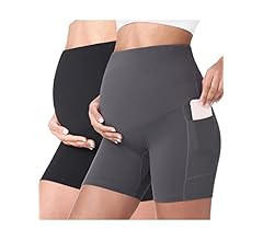 POSHDIVAH Women's Maternity Yoga Shorts Over The Belly Bump Summer Workout Running Active Short P... | Amazon (US)