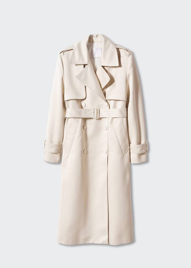 Satin belted trench coat | MANGO (UK)