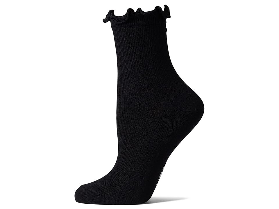 UGG Karsyn Lettuce Edge Socks (Black) Women's Crew Cut Socks Shoes | Zappos